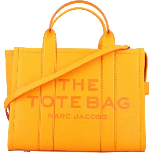 Tangerine Leather Tote Bag , female, Sizes: ONE SIZE - Marc Jacobs - Modalova