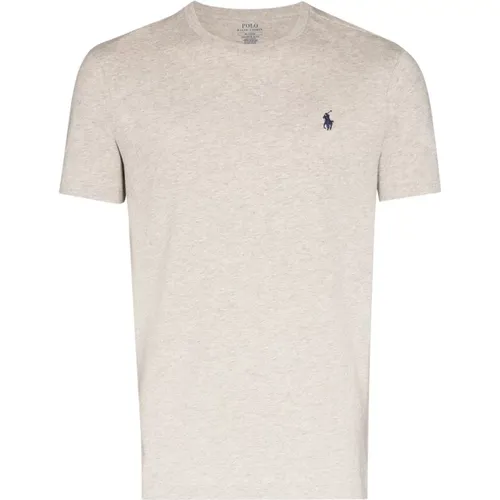 Graues Polo Pony besticktes T-Shirt , Herren, Größe: M - Ralph Lauren - Modalova