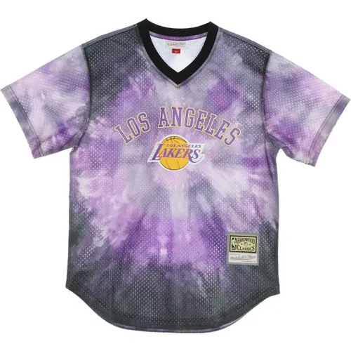 T-Shirts, male, , Size: S NBA Tie-dye Mesh Jersey Los Angeles Lakers - Mitchell & Ness - Modalova