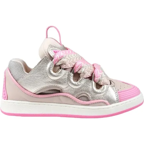 Colorful Lace-Up Leather Sneakers for Girls , female, Sizes: 2 UK, 1 UK - Lanvin - Modalova