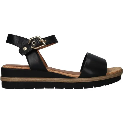 Leather Sandal with Buckle Closure , female, Sizes: 3 UK - tamaris - Modalova