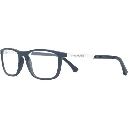 Blaue Optische Brille Stilvoll und vielseitig , Herren, Größe: 55 MM - Emporio Armani - Modalova