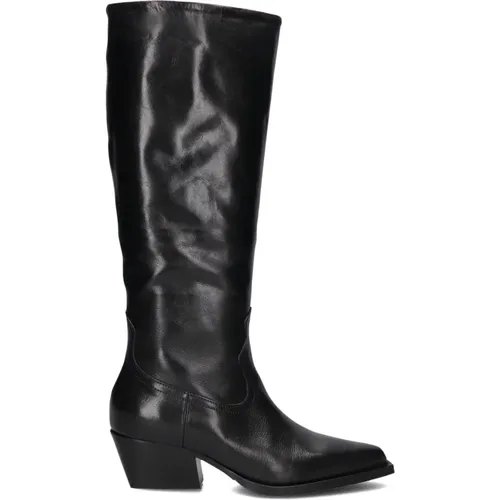 Schwarze Lederstiefel Rose Olive , Damen, Größe: 36 EU - Via Vai - Modalova