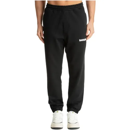 Sweatpants, male, , Size: M Elastic Waist Joggers with Logo Detail - Barrow - Modalova