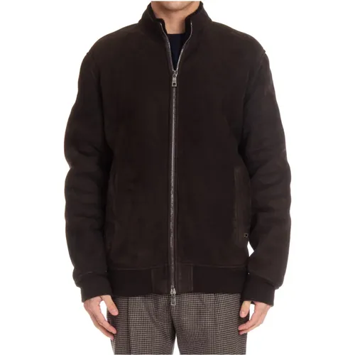 High Neck Leather Jacket , male, Sizes: 2XL - Giorgio Brato - Modalova