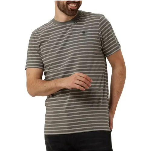 Herren Streifen Slim R T-Shirt , Herren, Größe: S - G-Star - Modalova