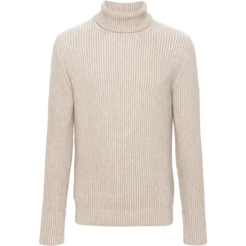 Turtlenecks, male, , Size: M Ribbed turtleneck sweater in wool - Tagliatore - Modalova