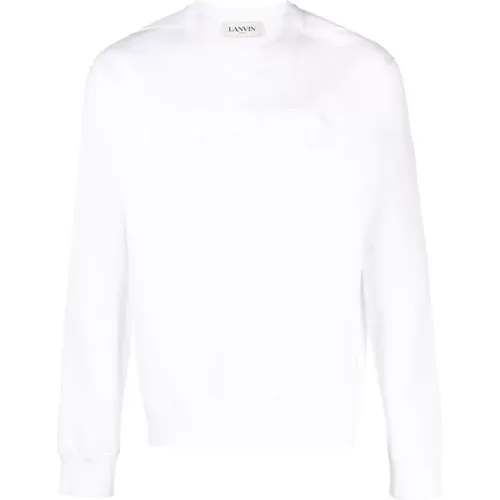 Cotton Ribbed Sweatshirt , male, Sizes: M - Lanvin - Modalova