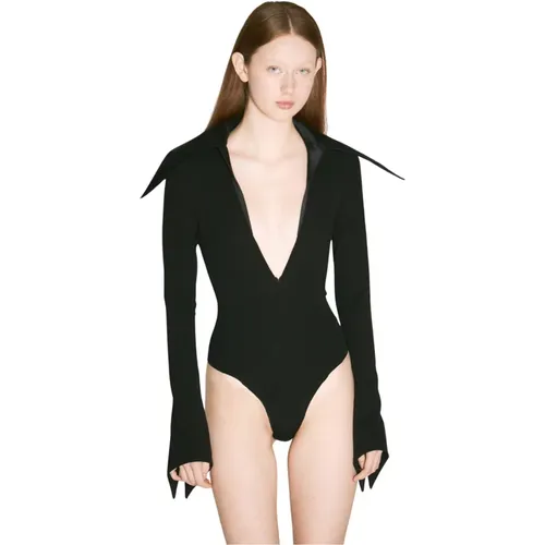 Satin Kragen Bodysuit Mugler - Mugler - Modalova