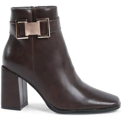 Synthetic Leather High-Heel Boot , female, Sizes: 8 UK, 3 UK - 19v69 Italia - Modalova