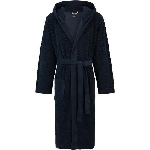 Monogram-pattern Dressing Gown , male, Sizes: S - Hugo Boss - Modalova