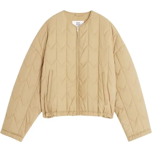 Winter Jackets, female, , Size: M Waterproof Chevron Fox Padded Jacket - Maison Kitsuné - Modalova