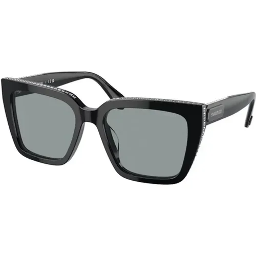 Frame with Dark Grey Lenses , male, Sizes: 54 MM - Swarovski - Modalova