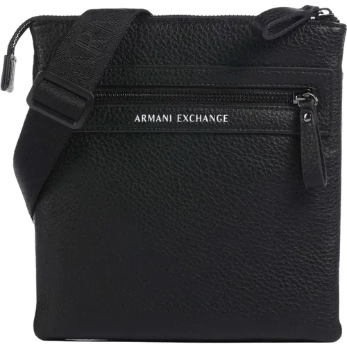 Messenger Bags, male, , Size: ONE SIZE Crossbody Bag with Front Zip Pocket - Armani Exchange - Modalova