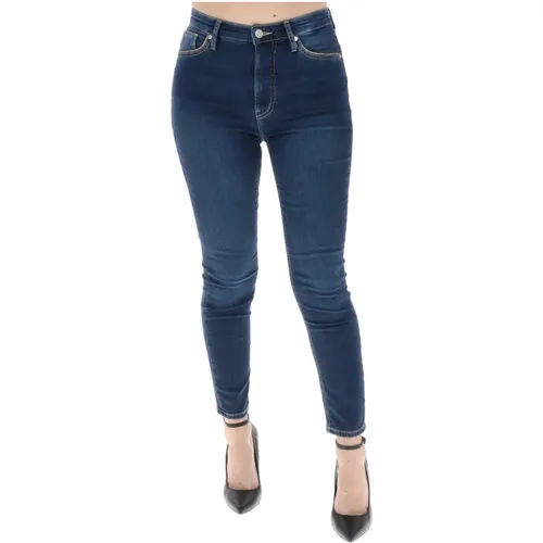 Blaue Denim Jeans mit Reißverschluss und Knopfverschluss , Damen, Größe: W34 - Alviero Martini 1a Classe - Modalova