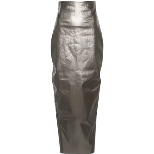 Grey Dirt Pillar Skirt Gun Metal , female, Sizes: S - Rick Owens - Modalova