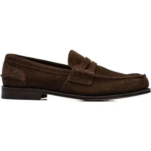 Loafers, male, , Size: 7 US Classic Leather Loafers - Church's - Modalova