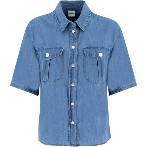 Womens Clothing Shirts Denim/denim Ss24 , female, Sizes: M, S, XS - Aspesi - Modalova