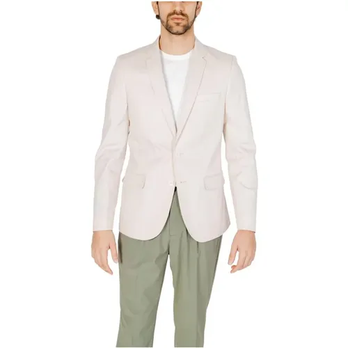 Blazers, male, , Size: S Cream Cotton Blend Suit Jacket - Antony Morato - Modalova