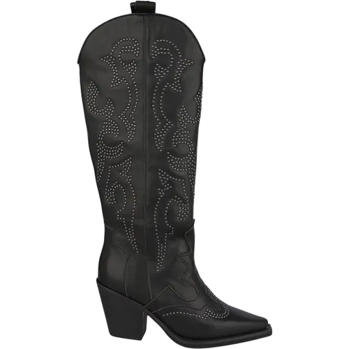 Glamorous Leather High Boots with Pointed Toes , female, Sizes: 3 UK, 6 UK, 7 UK, 4 UK, 5 UK, 8 UK - Alma en Pena - Modalova