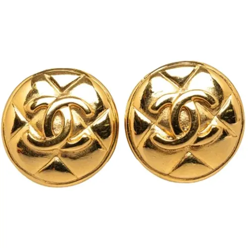 Pre-owned Jewellery, female, , Size: ONE SIZE Pre-owned Gold earrings - Chanel Vintage - Modalova