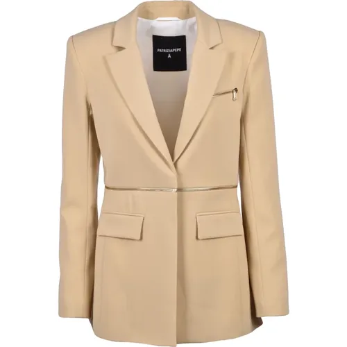 Blazers, female, , Size: L Structured Blazer with Removable Bottom - PATRIZIA PEPE - Modalova