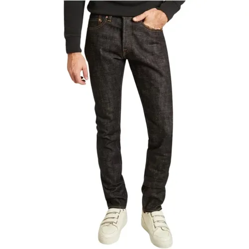 Hoch taillierte Jeans in Indigo , Herren, Größe: W30 - Momotaro Jeans - Modalova
