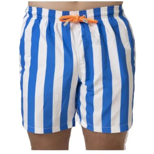 Weiße gestreifte Badehose , Herren, Größe: XL - MC2 Saint Barth - Modalova