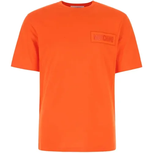 Orange Baumwoll T-Shirt Moschino - Moschino - Modalova