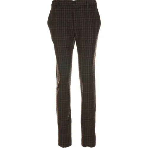Checked Pattern Pants , male, Sizes: W40 L34 - Alberto - Modalova