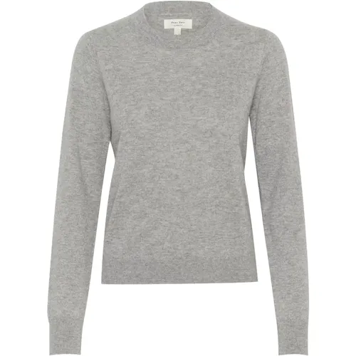 Luxuriöser Grauer Melange Cashmere Pullover , Damen, Größe: L - Part Two - Modalova