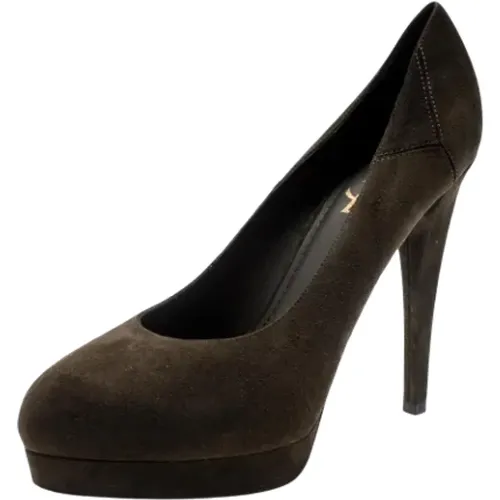 Pre-owned Pumps, female, , Size: 8 US Pre-owned Suede heels - Yves Saint Laurent Vintage - Modalova