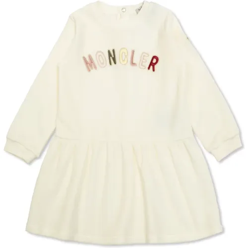 Samtkleid mit Logo Moncler - Moncler - Modalova