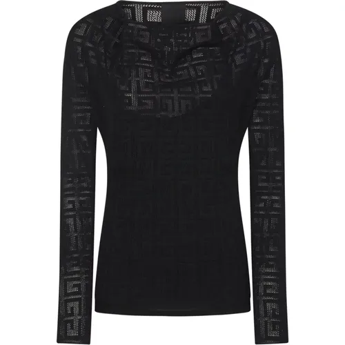 Draped Sweater with 4G Jacquard , female, Sizes: M - Givenchy - Modalova