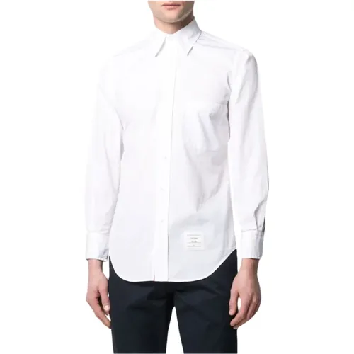 Weiße Button-Down Taschenhemd - Thom Browne - Modalova