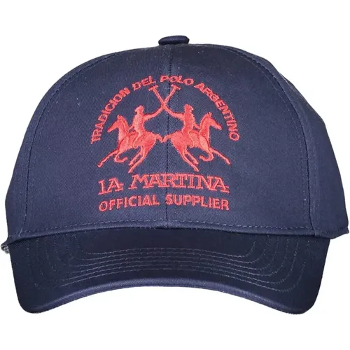 Caps, male, , Size: ONE SIZE Embroidered Cotton Visor Hat with Logo - LA MARTINA - Modalova