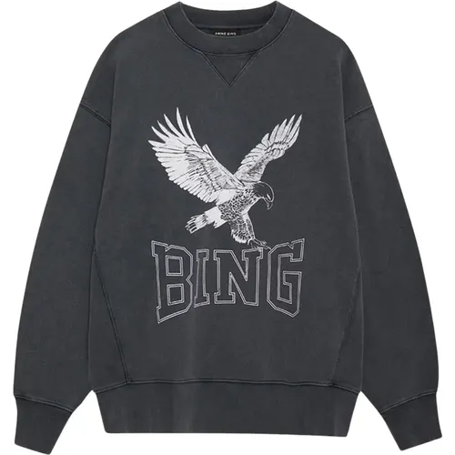 Washed Sweatshirt with Cool Print , female, Sizes: L - Anine Bing - Modalova