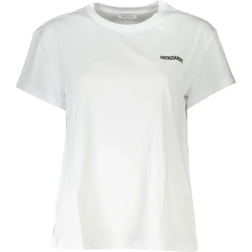 Besticktes Logo Bio-Baumwolle T-Shirt , Damen, Größe: L - PATRIZIA PEPE - Modalova