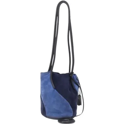 Pre-owned Bucket Bags, female, , Size: ONE SIZE Pre-owned Suede Shoulder Bag - Loewe Pre-owned - Modalova