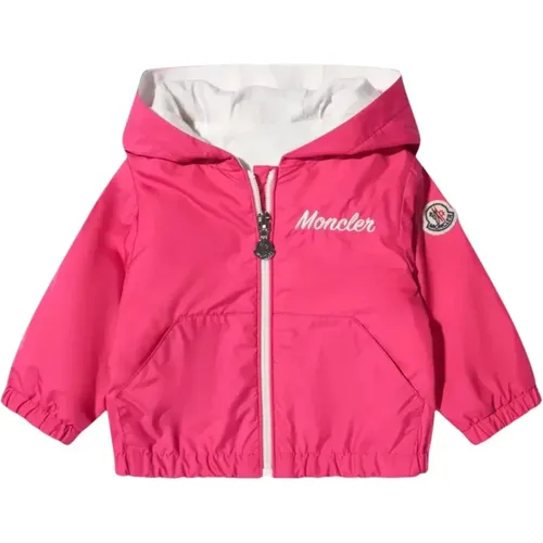 Rosa Kapuzenjacke mit Logo Moncler - Moncler - Modalova