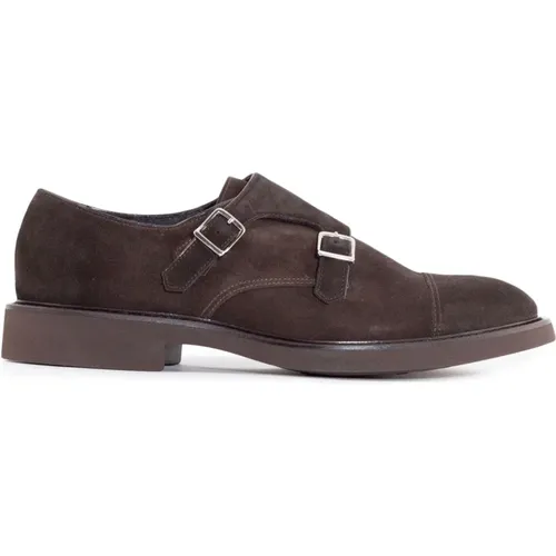 Suede Double-Buckle Flat Shoes , male, Sizes: 8 UK, 7 1/2 UK, 7 UK, 6 UK, 9 1/2 UK, 10 UK - Doucal's - Modalova