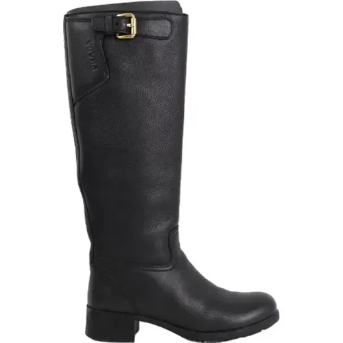 Pre-owned Leather boots , female, Sizes: 4 UK - Prada Vintage - Modalova
