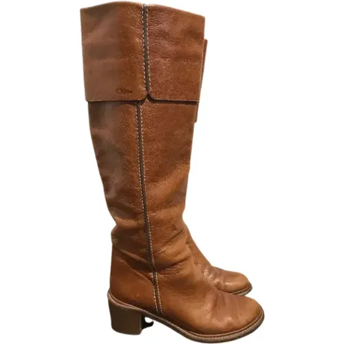 Pre-owned Leather boots , female, Sizes: 3 UK - Chloé Pre-owned - Modalova