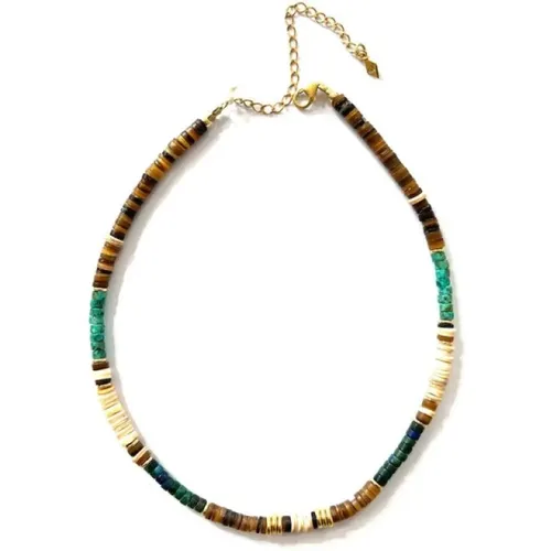 Diego Surfer Necklace with Semi-Precious Stones , female, Sizes: ONE SIZE - Gachon Pothier - Modalova