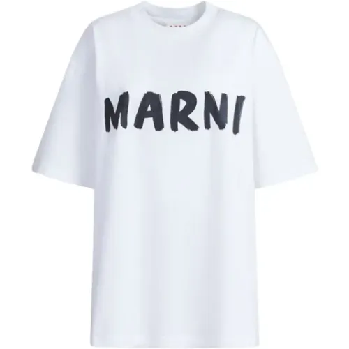 Logo Print T-shirt , Damen, Größe: 2XL - Marni - Modalova