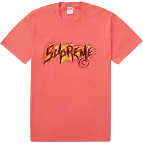 Limited Edition Bright Coral Tee , male, Sizes: XL, L - Supreme - Modalova