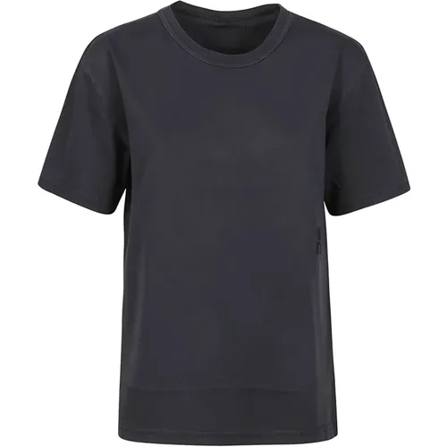 Puff Logo Bound Neck Essential T-Shirt , female, Sizes: M - T by Alexander Wang - Modalova