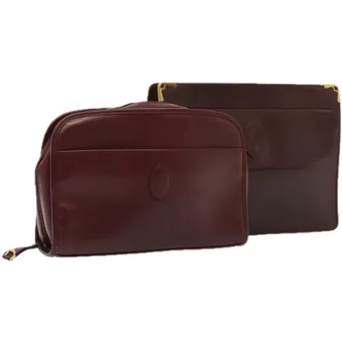 Pre-owned Leather clutches , female, Sizes: ONE SIZE - Cartier Vintage - Modalova