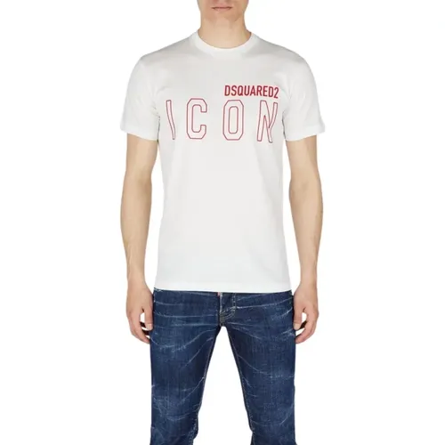 Iconic Men`s T-Shirt , male, Sizes: 2XL, XS, XL, S - Dsquared2 - Modalova