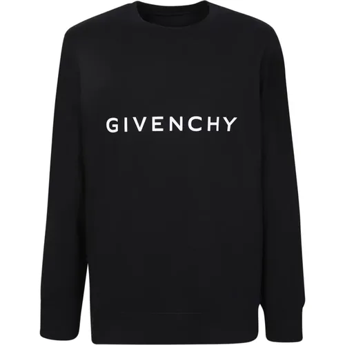 Schwarzer Sweatshirt mit Kontrastlogo - Givenchy - Modalova